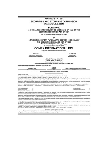 Thumbnail CompX International 10-K Annual Report 2025
