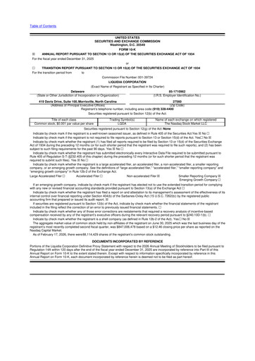 Vorschaubild Liquidia Corporation 10-K Jahresbericht 