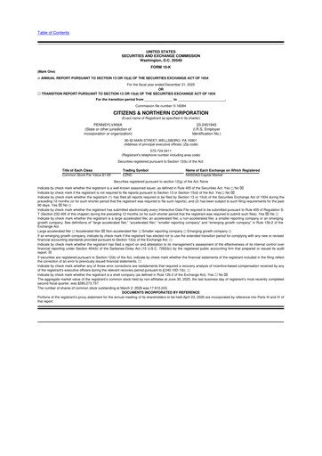 Thumbnail Citizens & Northern Corp 10-K Annual Report 2025
