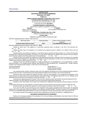 Thumbnail Flushing Financial Corp 10-K Annual Report 2025