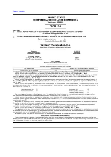 Thumbnail Voyager Therapeutics
 10-K Annual Report 2025