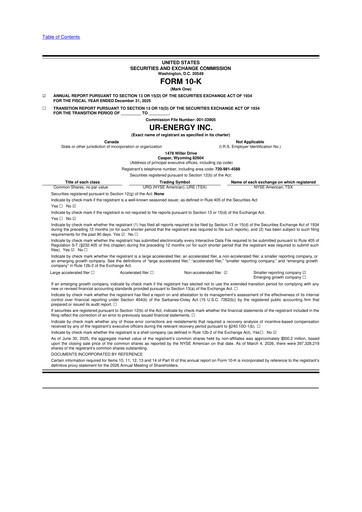 Thumbnail Ur-Energy 10-K Annual Report 2025