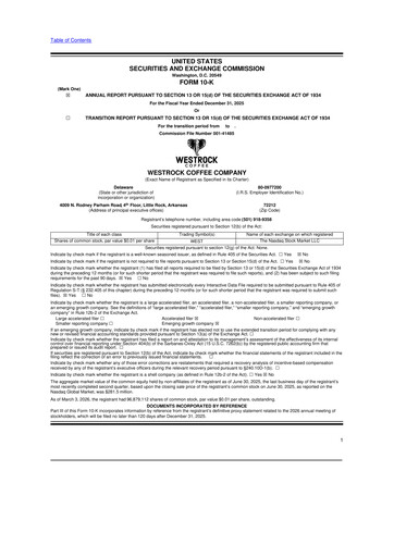 Thumbnail Westrock Coffee 10-K Annual Report 2025
