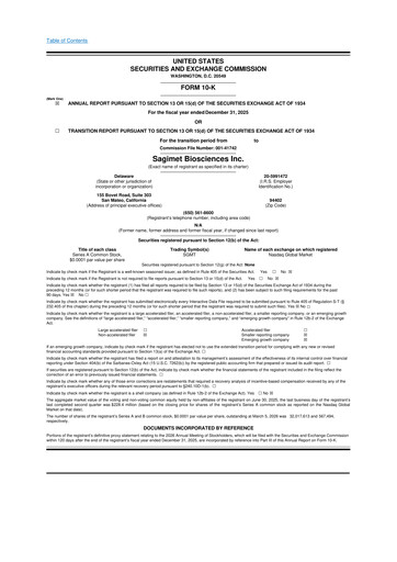Miniature Sagimet Biosciences 10-K Rapport annuel 2025