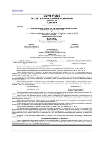 Thumbnail Elutia 10-K Annual Report 