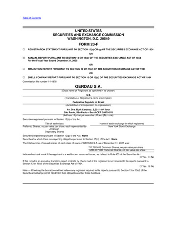 Thumbnail Gerdau 20-F Annual Report 2025