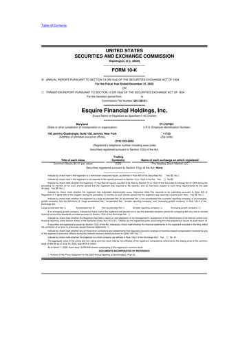 Thumbnail Esquire Financial Holdings 10-K Annual Report 2025