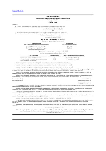 Thumbnail Bicycle Therapeutics 10-K Annual Report 2025