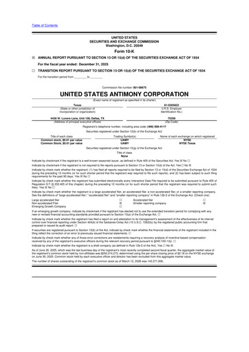 Thumbnail United States Antimony Corporation 10-K Annual Report 2025