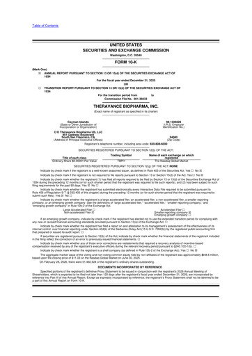 Miniature Theravance Biopharma
 10-K Rapport annuel 2025