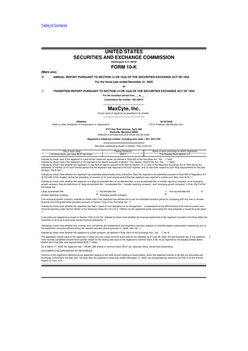 Thumbnail MaxCyte 10-K Annual Report 2025