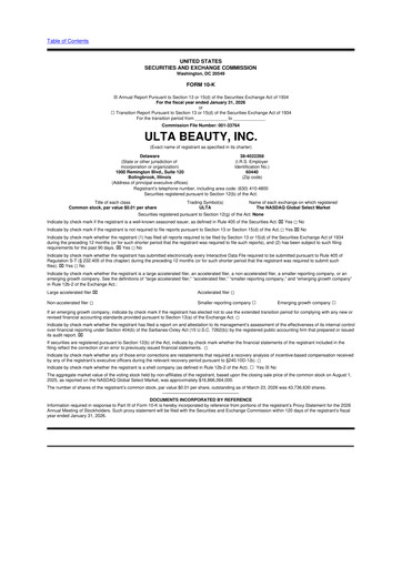 Thumbnail ULTA Beauty
 10-K Annual Report 2025
