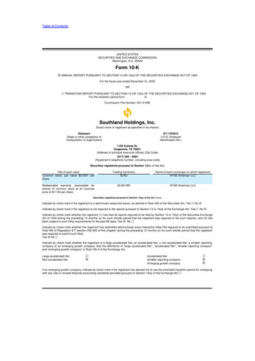Thumbnail Southland Holdings 10-K Annual Report 