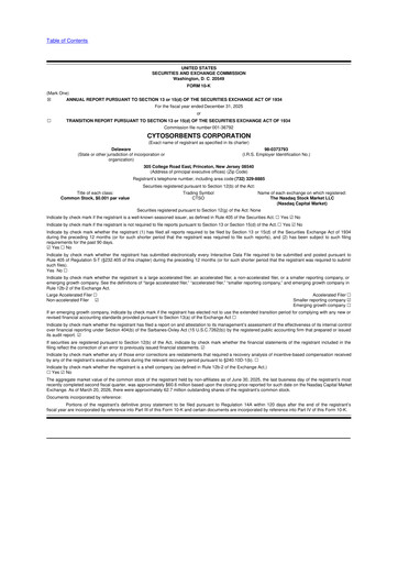 Miniature Cytosorbents 10-K Rapport annuel 2025