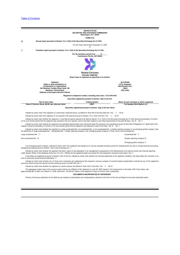 Thumbnail Solana Company 10-K Annual Report 2025