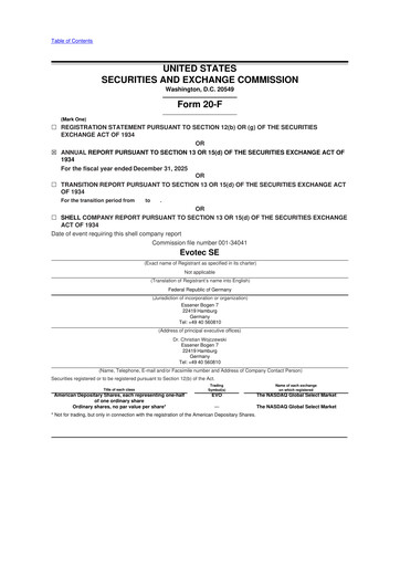 Thumbnail Evotec 20-F Annual Report 