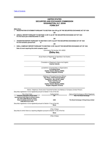 Thumbnail Zhihu 20-F Annual Report 