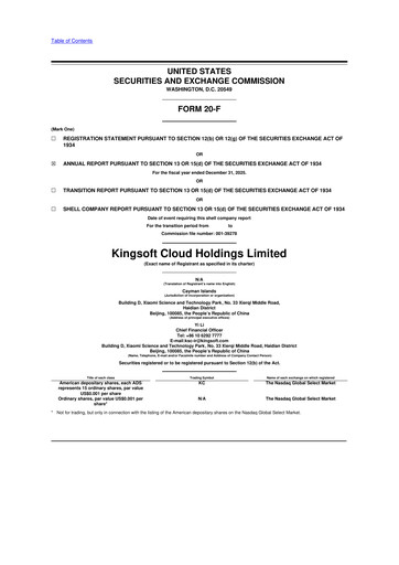 Thumbnail Kingsoft Cloud 20-F Annual Report 