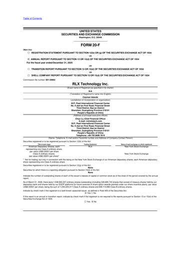 Thumbnail RLX Technology 20-F Annual Report 