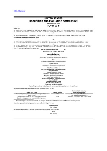 Thumbnail Hesai Group 20-F Annual Report 