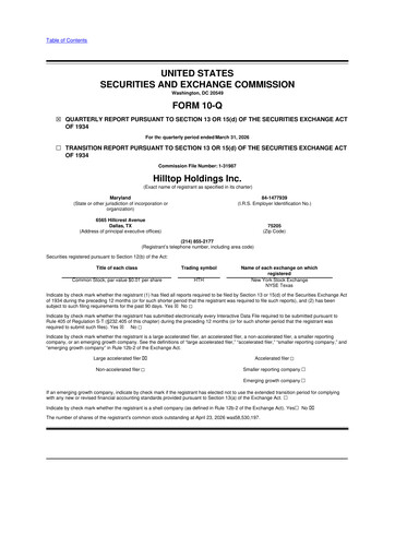 Vorschaubild Hilltop Holdings 10-Q Quartalsbericht  