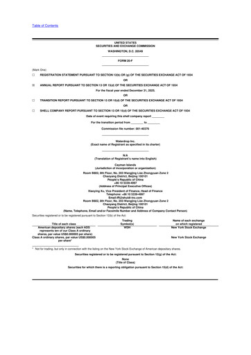 Thumbnail Waterdrop Inc. 20-F Annual Report 
