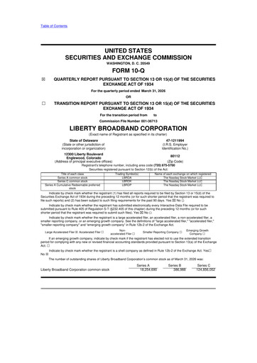 Thumbnail Liberty Broadband 10-Q Quarterly Report FY 