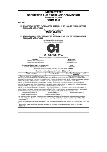 Thumbnail O-I Glass
 10-Q Quarterly Report FY 