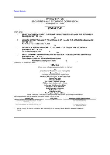 Thumbnail 111, Inc. 20-F Annual Report 
