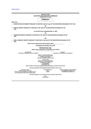 Thumbnail VinFast Auto 20-F Annual Report 
