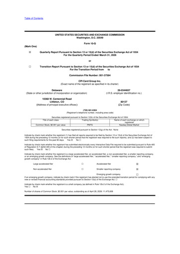 Thumbnail CPI Card Group 10-Q Quarterly Report FY2026 