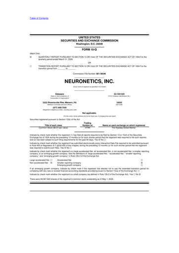 Miniature Neuronetics 10-Q Rapport trimestriel  