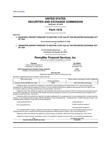 Thumbnail PennyMac Financial Services 10-Q Quarterly Report FY 