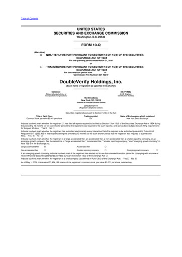 Thumbnail DoubleVerify 10-Q Quarterly Report FY 