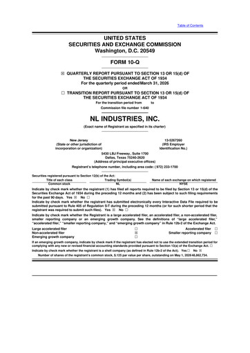 Thumbnail NL Industries 10-Q Quarterly Report FY2026 