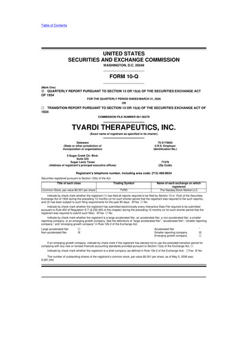 Thumbnail Cara Therapeutics
 10-Q Quarterly Report FY 