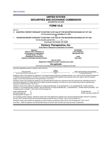 Thumbnail Century Therapeutics 10-Q Quarterly Report FY2026 