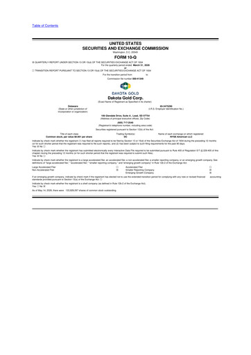Thumbnail Dakota Gold 10-Q Quarterly Report FY 