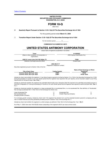 Thumbnail United States Antimony Corporation 10-Q Quarterly Report FY 