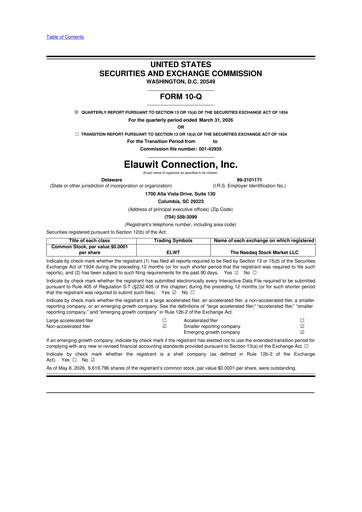 Thumbnail Elauwit Connection 10-Q Quarterly Report FY 
