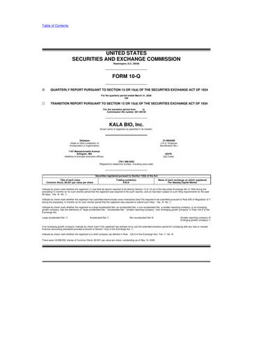 Thumbnail KALA BIO 10-Q Quarterly Report FY 