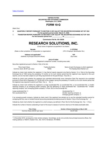 Thumbnail Research Solutions 10-Q Quarterly Report FY 