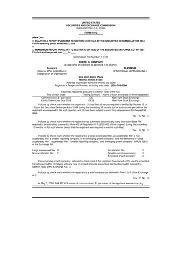 Thumbnail Deere & Company (John Deere) 10-Q Quarterly Report FY2026 