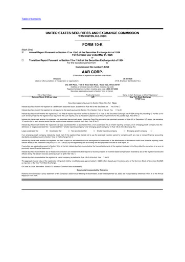 Thumbnail AAR 10-K Annual Report 2026