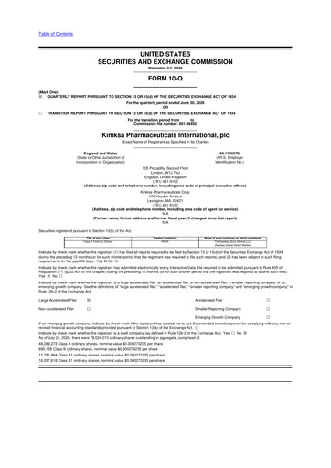 Thumbnail Kiniksa Pharmaceuticals
 10-Q Quarterly Report FY2026 