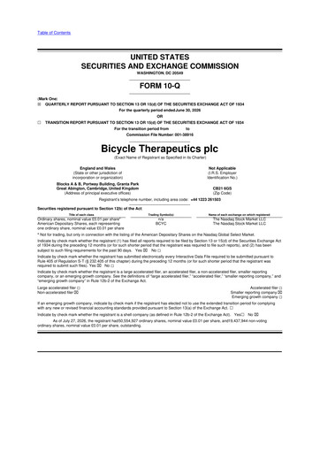 Thumbnail Bicycle Therapeutics 10-Q Quarterly Report FY2026 