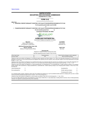 Thumbnail Farmland Partners
 10-Q Quarterly Report FY2026 