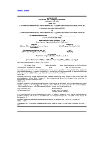 Thumbnail Metropolitan Bank Holding 10-Q Quarterly Report FY2026 