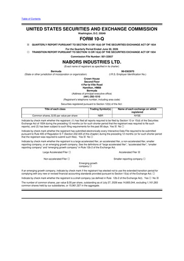 Thumbnail Nabors Industries
 10-Q Quarterly Report FY2026 