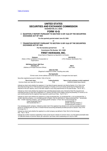 Thumbnail First Hawaiian Bank
 10-Q Quarterly Report FY2026 